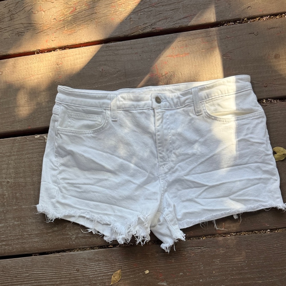 Joe's Jeans White Frayed Hem Denim Shorts